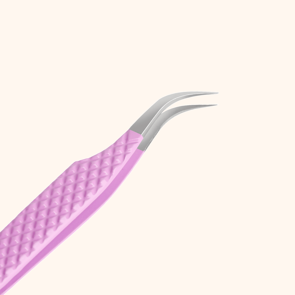 KV-04 Violet Heart-shaped Tweezers For Eyelash Extension