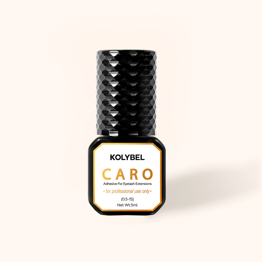 KOLYBEL CARO 5ml advanced eyelash extension glue 0.5-1s fast dry extremely strong glossy black lash adhesive for salon lash technicians classic volume lashes