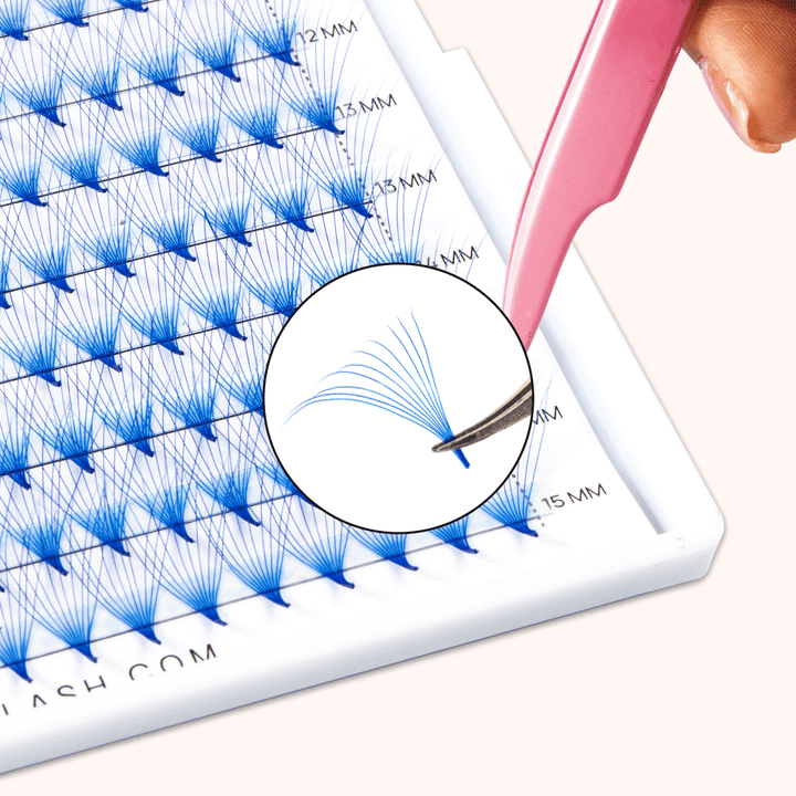 10D Blue Premade Volume Fans Pointy Base16 Rows(320 Fans)