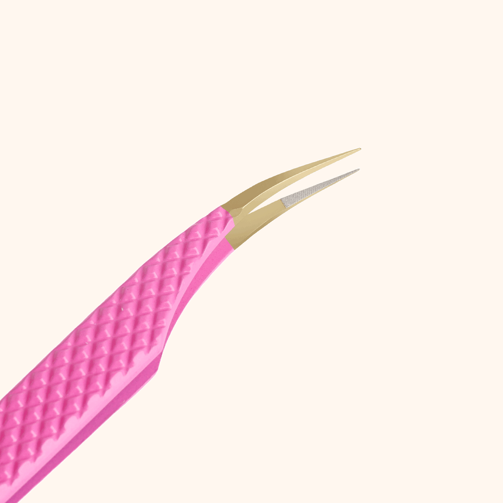 KC-06 Pink Tweezers For Eyelash Extension