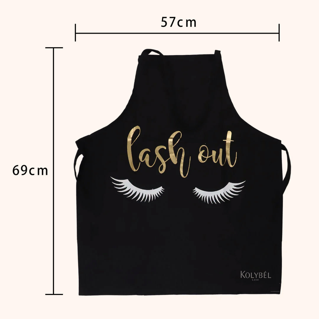 KOLYBEL Embroidered Apron For Eyelash Artist, Adjustable Salon Workwear