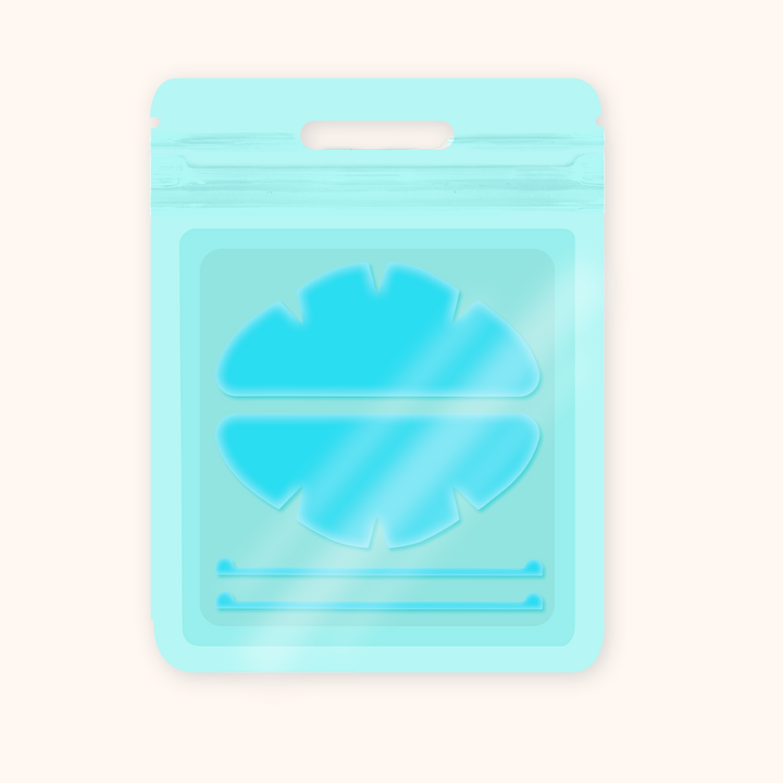 Reusable dual-use silicone lash shields with fixing strips. UV protection for lash curing + lash isolation for perm services, soft ergonomic fit for professional salon use.