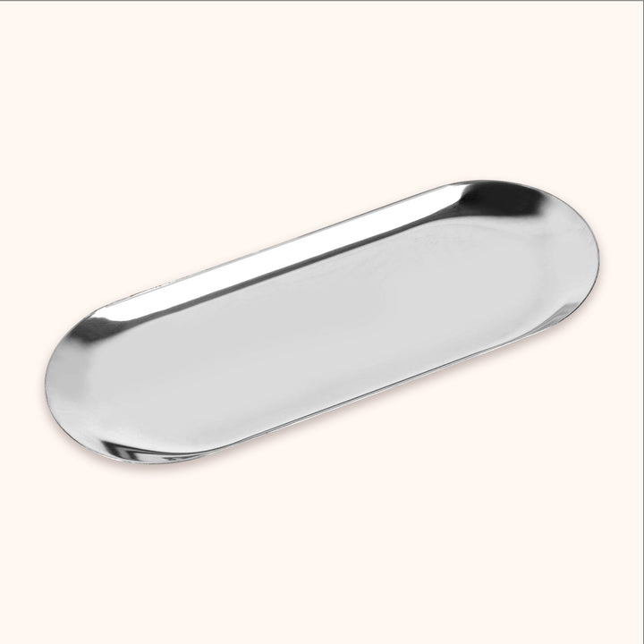 KOLYBEL premium stainless steel lash tweezer tray. 2 sizes & 2 colors, mirror polished, organizes lash tools and tweezers for professional salon workstation.