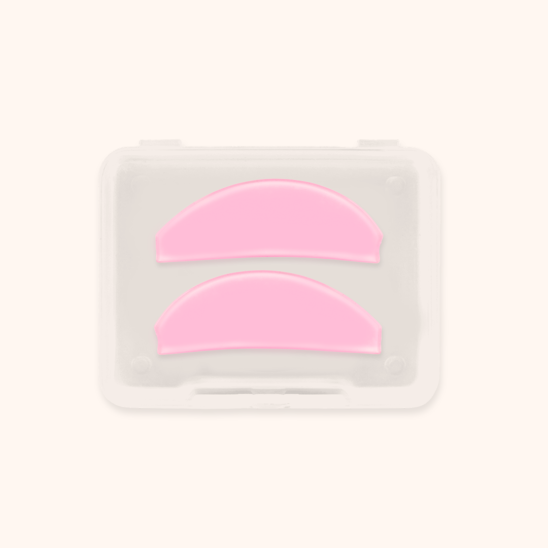 Reusable flat silicone lash lift shields. Slim fit design sits snugly on eyelids for even curl results, 3 color options, ideal for professional lash perm and lamination services.