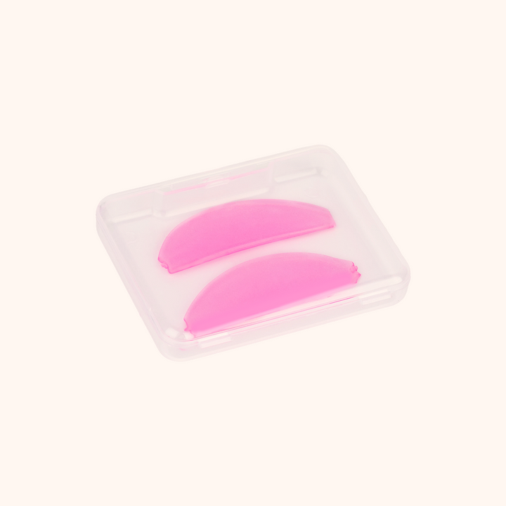 Reusable flat silicone lash lift shields. Slim fit design sits snugly on eyelids for even curl results, 3 color options, ideal for professional lash perm and lamination services.