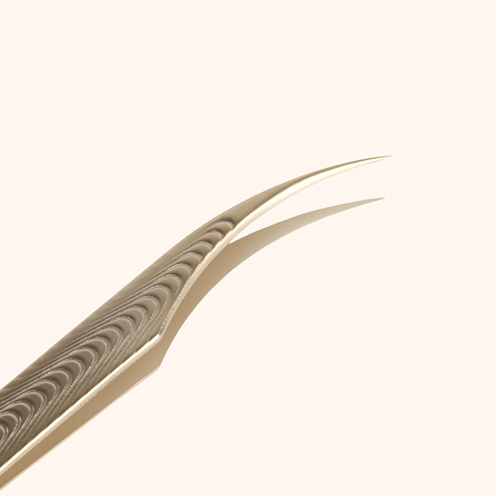 KF-05 Retro Gold Tweezers For Eyelash Extension