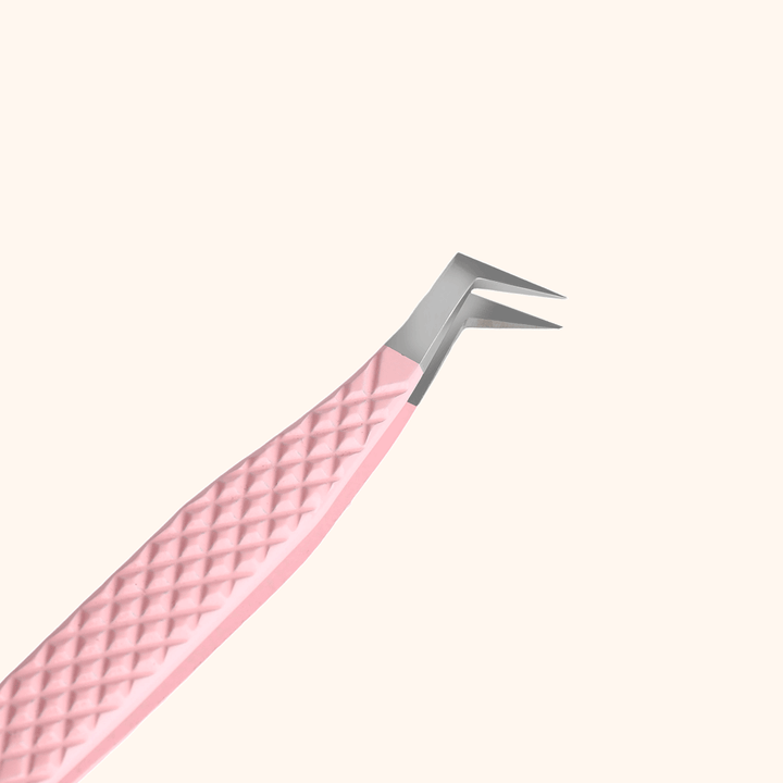 KL-03 Light Pink Fiber Tweezers For Eyelash Extension