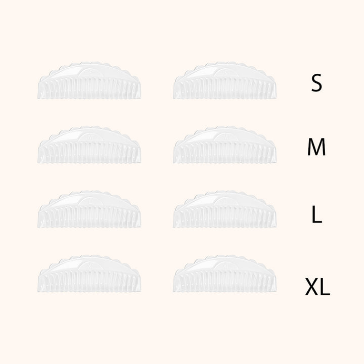 Professional reusable silicone lash lift pads in 4 sizes & 3 colors. Skin-friendly material with groove design for even curls, salon lash lift services.