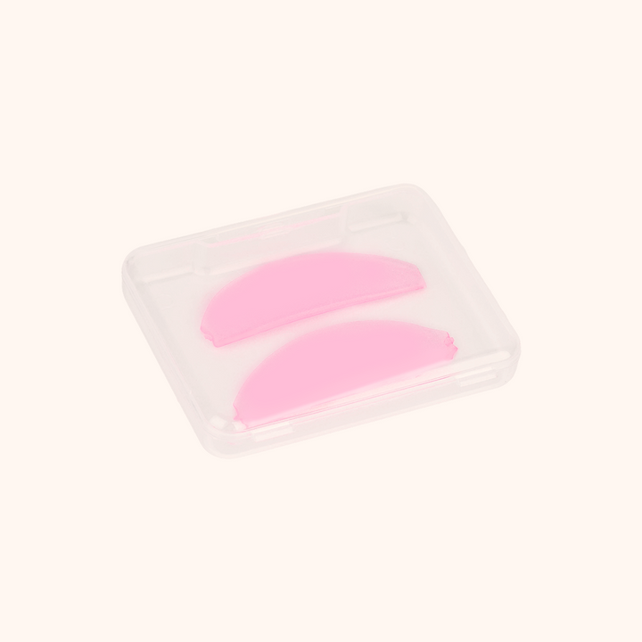 Reusable flat silicone lash lift shields. Slim fit design sits snugly on eyelids for even curl results, 3 color options, ideal for professional lash perm and lamination services.