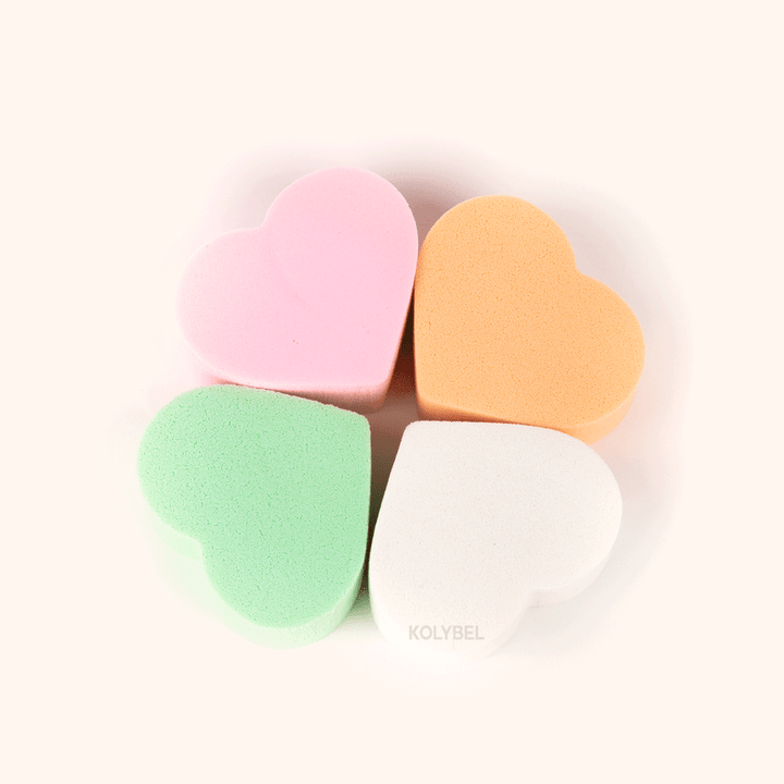 Heart Shaped Cosmetic Sponge (4pcs/pack)-kolybel