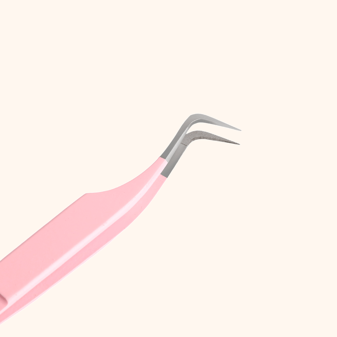 Colored Curved Volume Fiber Tweezers For Eyelash Extension - Kolybel