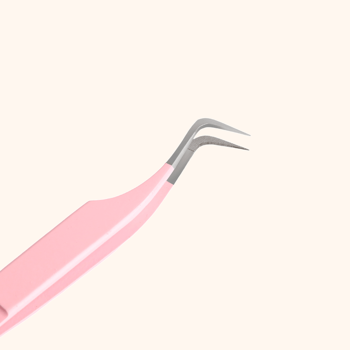 Colored Curved Volume Fiber Tweezers For Eyelash Extension - Kolybel
