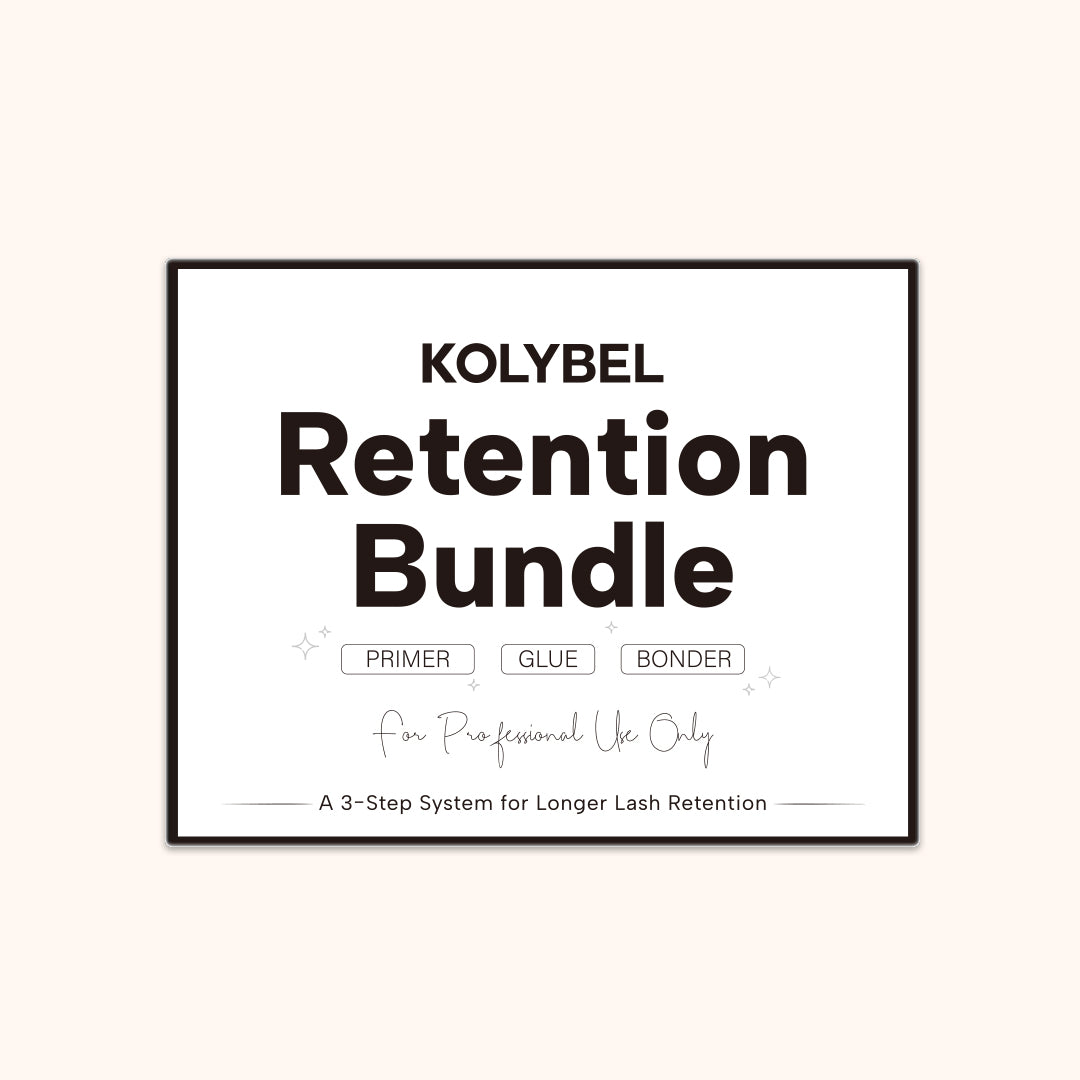 KOLYBEL Professional lash adhesive system with lash primer, 0.5-1s CARO glue and super bonder. Maximizes lash retention, reduces irritation, designed for lash artist.