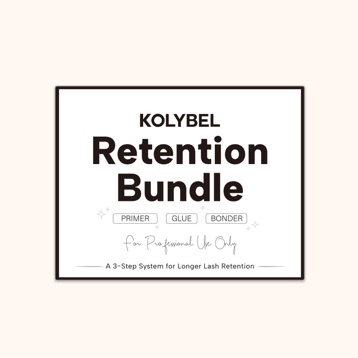 KOLYBEL Professional lash adhesive system with lash primer, 0.5-1s CARO glue and super bonder. Maximizes lash retention, reduces irritation, designed for lash artist.