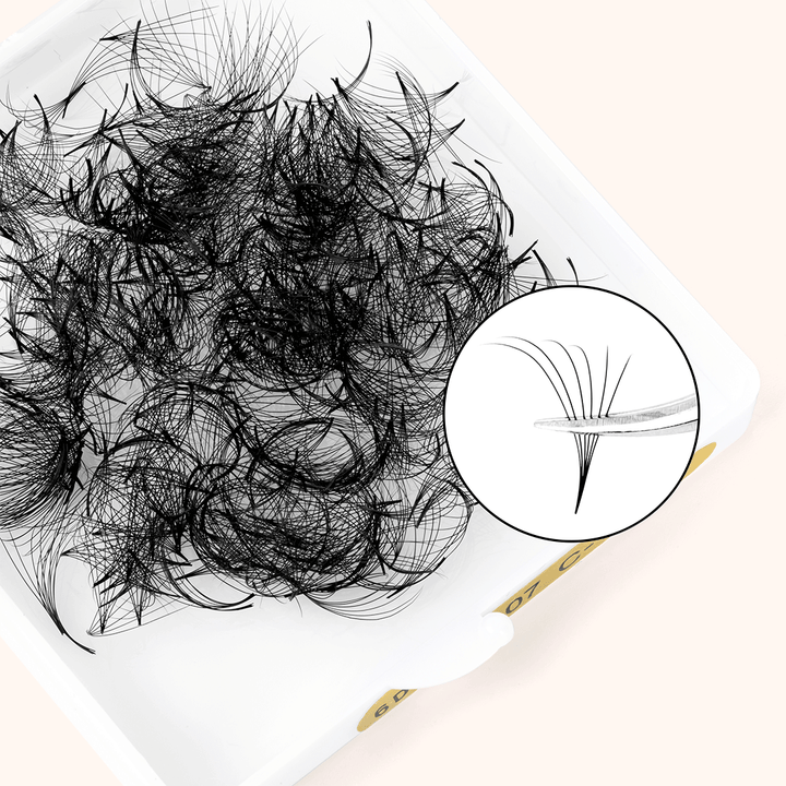 6D Handmade Pointy Base Premade Volume Loose Fans(500Fans)