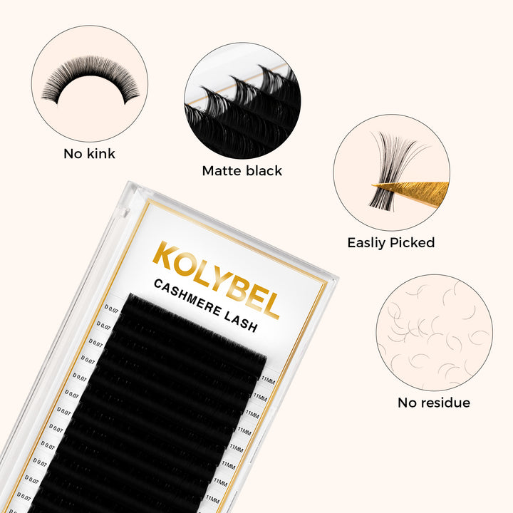 kolybel lash Cashmere Lash Extensions 0.07mm(16Rows)