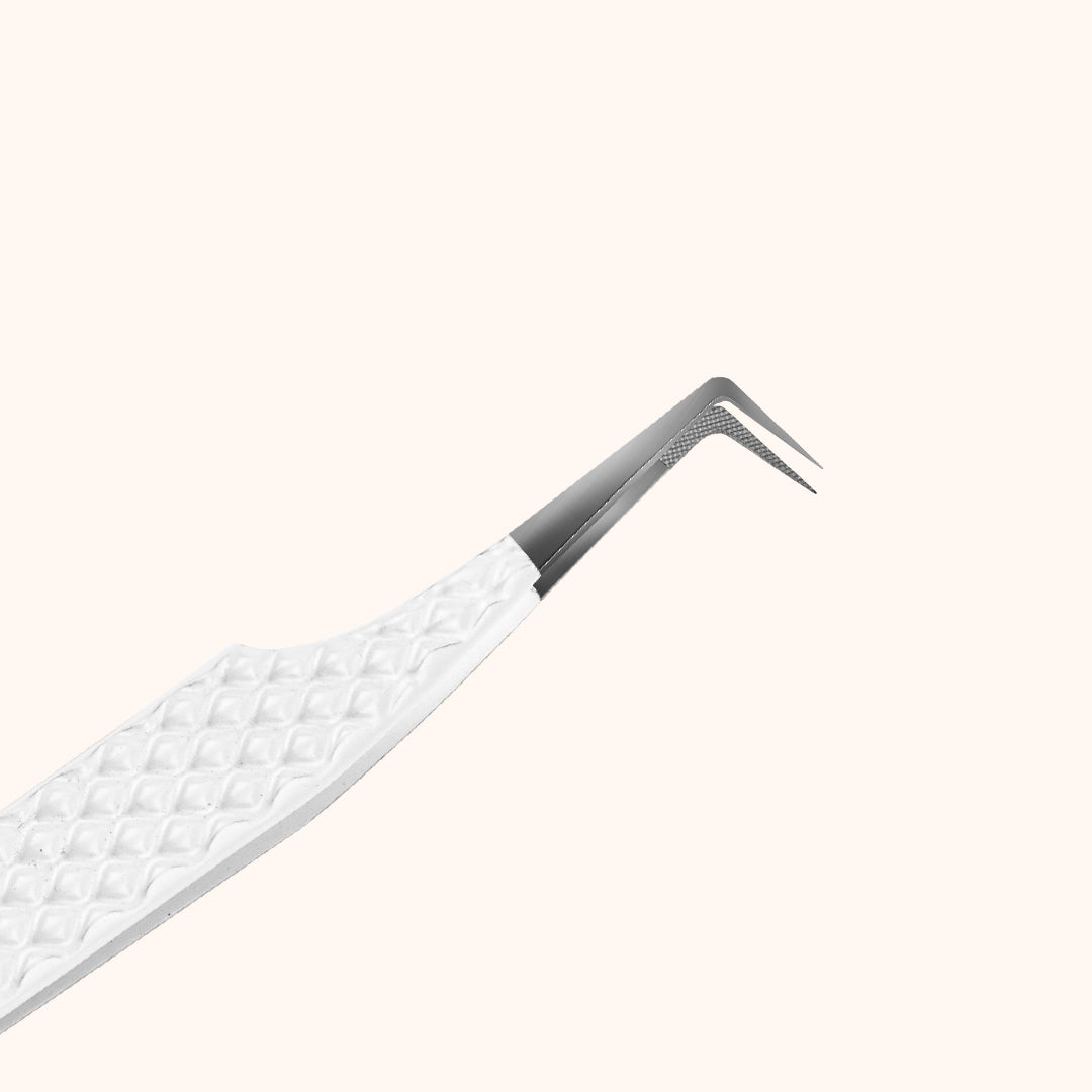 KD-11 White Fiber Tweezers For Eyelash Extension